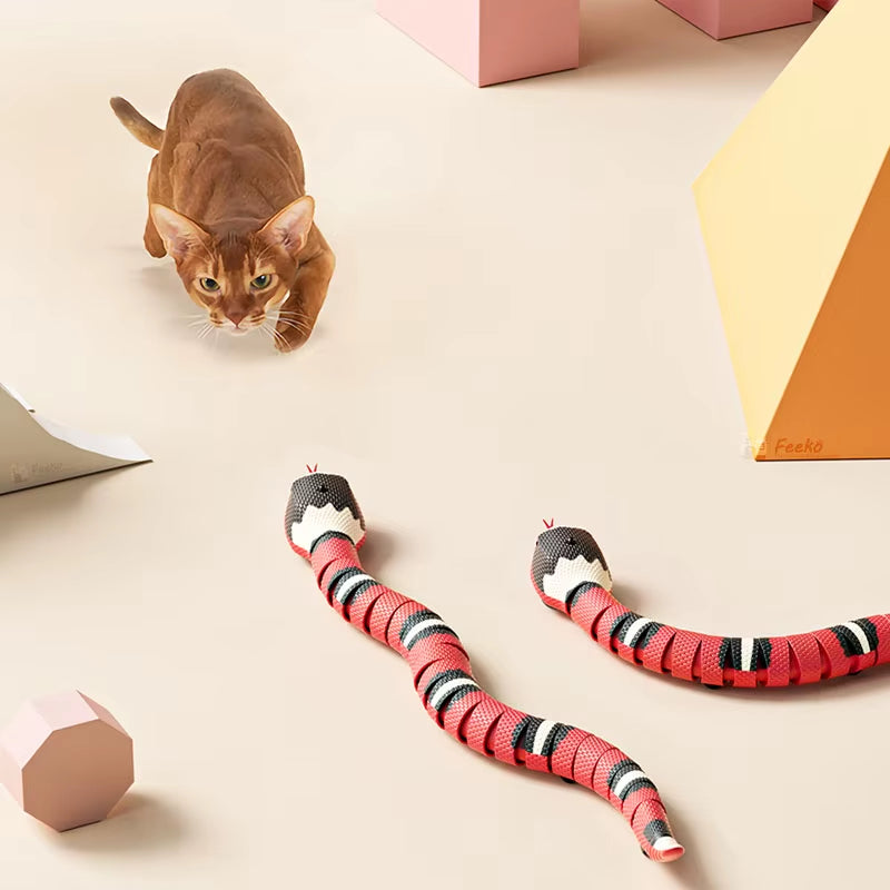 Smart Sensing Snake Cat Toys Electric Interactive Toys for Cats USB Charging Cat Accessories for Pet Dogs Game Play Toy